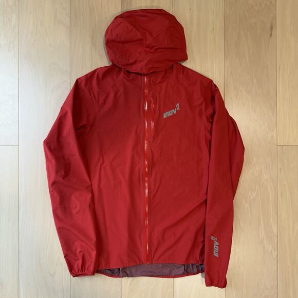 Inov8 Pertex Ultralight Jacket Large Red Full Zip Hooded Waterproof Outerwear - Picture 2 of 9